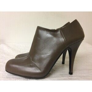 Prada Women Leather heel Brown Ankle Boots Zip Booties Size EUR  36.5